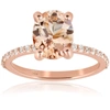 POMPEII3 2 1/10 CTTW OVAL MORGANITE & DIAMOND ENGAGEMENT RING 14K ROSE GOLD