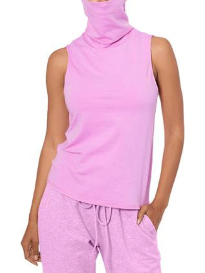 B & A By Betsy And Adam Womens Knit Attached Mask Tank Top In Purple