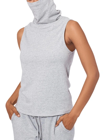 B & A By Betsy And Adam Womens Knit Attached Mask Tank Top In Grey