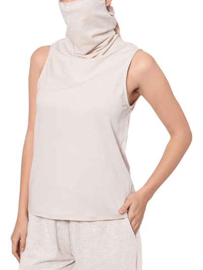 B & A By Betsy And Adam Womens Knit Attached Mask Tank Top In Beige