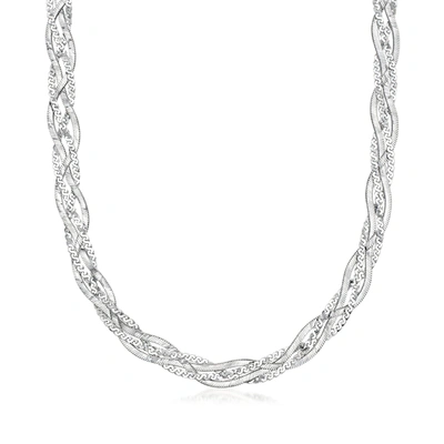 Ross-simons Italian Sterling Silver Braided Chain Necklace