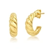 Max + Stone 18k Yellow Gold Over Sterling Silver Vermeil Croissant Hoop Earring In Yellow