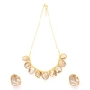 Sohi Gold-plated Pearl Choker Earring Set In Silver