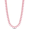 Mimi & Max 44 1/2 Ct Tgw Created Pink Sapphire Tennis Necklace In Rose Plated Sterling Silver In Pink
