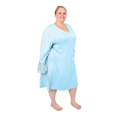 Undersummers By Carrierae Lux Cotton Nightgown In Blue