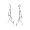Ross-simons 14kt White Gold Twisted Leaf Drop Earring Jackets In White