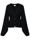 Khaite Scarlet Cashmere Cropped Cardigan In Black