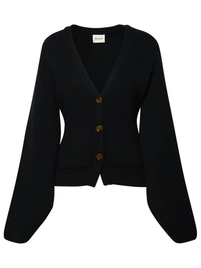 Khaite Scarlet Cashmere Cropped Cardigan In Black