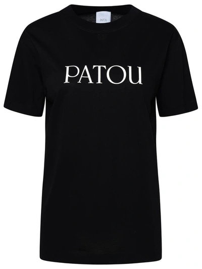 PATOU PATOU BLACK COTTON T-SHIRT