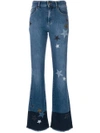 RED VALENTINO STAR PATCH FLARED JEANS,NR3DE01A36B12146546