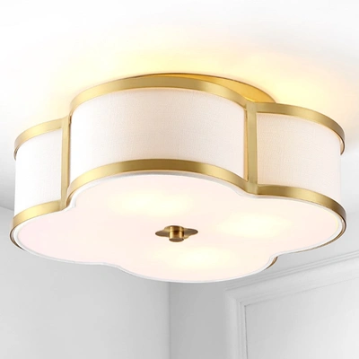 Jonathan Y Quatrefoil 18" Scalloped Shade Metal Classic Glam Led Flush Mount
