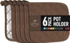 Zulay Kitchen Pot Holders For Kitchen Heat Resistant Cotton 6 Pack