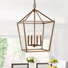 Jonathan Y Pagoda 16" 4-bulb Lantern Metal Led Pendant