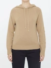 Max Mara Ananas Crystal Logo Hoodie In Beige