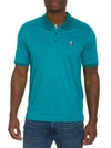 Robert Graham Men's Archie 2 Knit Polo Shirt In Teal