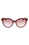 Longchamp Le Pliage 53mm Gradient Round Sunglasses In White