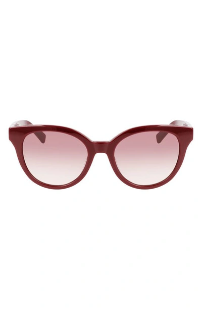 Longchamp Le Pliage 53mm Gradient Round Sunglasses In White