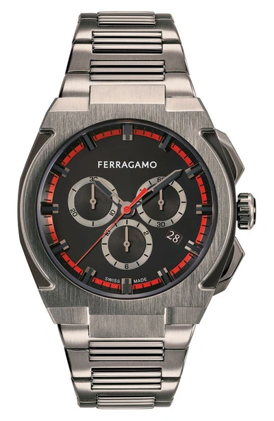 FERRAGAMO SUPREME CHRONOGRAPH BRACELET WATCH, 43MM