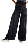 Free People Lotus Mid Rise Wide Leg Jeans In Smokeshow In Smoke Show