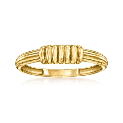 Ross-simons 18kt Yellow Gold Ribbed-center Ring