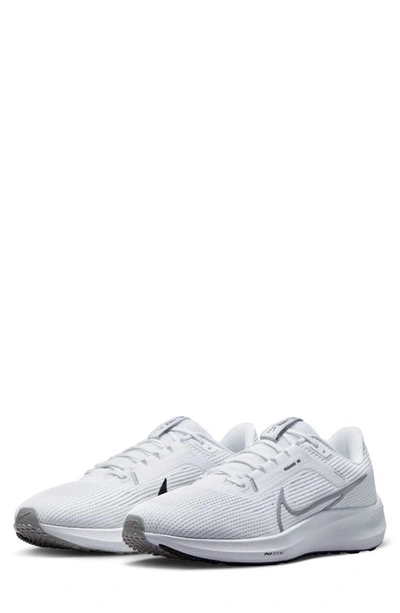 Nike Air Zoom Pegasus 40 Running Shoe In White/black/photon Dust/wolf Grey