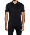 JARED LANG POLO WITH LIGHTNING BOLT EMBROIDERY IN BLACK