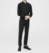 THEORY SYLVAIN STRUCTURE KNIT TAILORED SHIRT IN BLACK