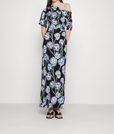 Diane Von Furstenberg Wittrock Floral Jersey Maxi Dress In Black