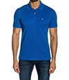 JARED LANG POLO WITH LIGHTNING BOLT EMBROIDERY TOP IN BLUE