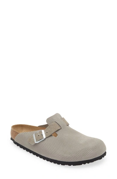 Birkenstock Boston Corduroy Clog In Stone Coin