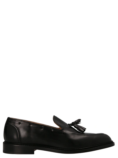 Tricker's Tassel Loafers Flat Shoes Black In Nero