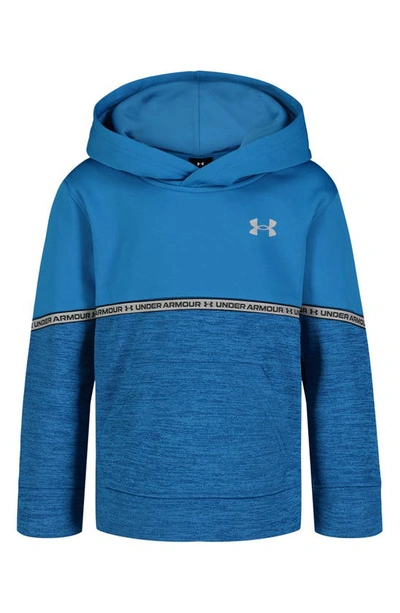 Under Armour Kids' Showing Up Performance Pullover Hoodie In Cosmic Blue