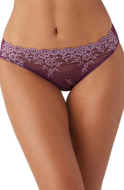 Wacoal Embrace Lace Bikini Underwear 64391 In Plum,valerian