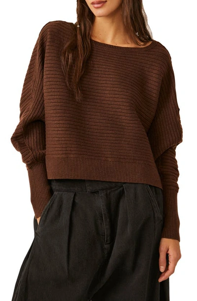 Free People Sublime Oversize Pullover Sweater In Brown