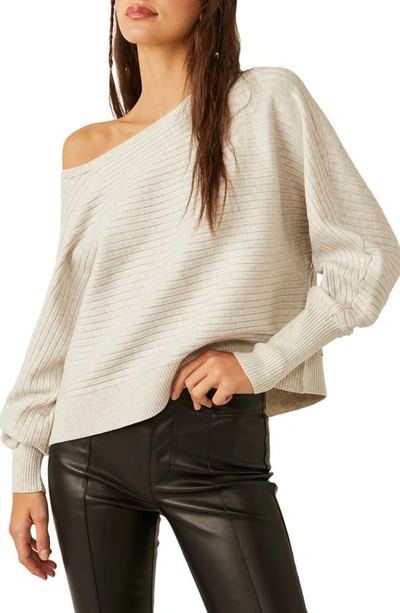Free People Sublime Oversize Pullover Sweater In Beige