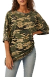 Free People You And Me Tee In Camouflage In Green