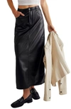 FREE PEOPLE CITY SLICKER FAUX LEATHER MAXI SKIRT