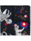 GUCCI SPACE ANIMALS PRINT SCARF,4737194G00112134726