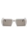 Fendi The Graphy 52mm Geometric Sunglasses In Grey Brown