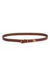 Madewell Leather Skinny Western Belt In Cherry Wood