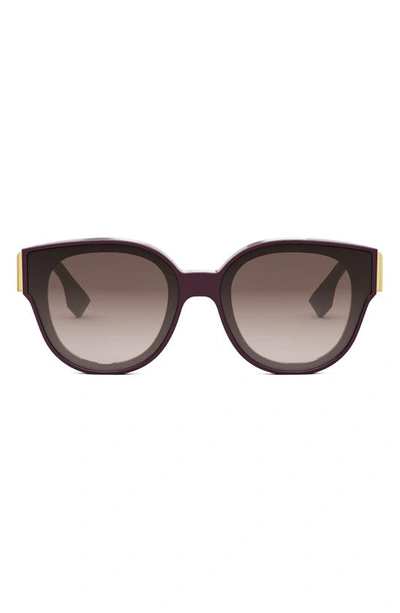 Fendi The  First 63mm Gradient Oversize Round Sunglasses In Violet Brown