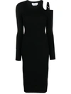Blumarine Eyelet-embellished Cut-out Dress In Black