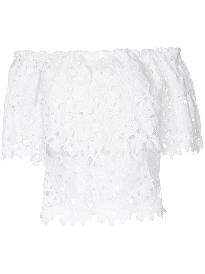 Bambah Floral Lace Patterned Off-shoulder Top In White