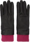AMI ALEXANDRE MATTIUSSI Black & Purple Rib Cuff Gloves