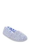Floopi Chloe Quilt Fleece Slipper In Blue