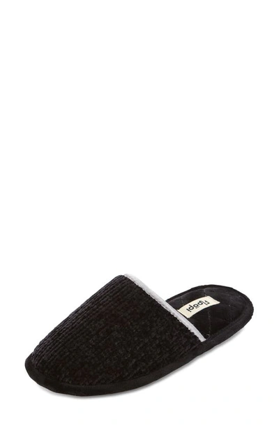 Floopi Victoria Chenille Scuff Slipper In Black