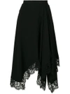 GIVENCHY lace trim asymmetric skirt,17A400319412141825