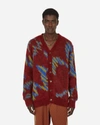 Ahluwalia Mohair-blend Cardigan In Red