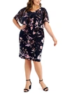 Connected Apparel Plus Womens Ruffled Mini Mini Dress In Multi