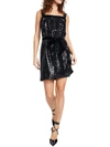 Bar Iii Womens Velvet Mini Cocktail And Party Dress In Black